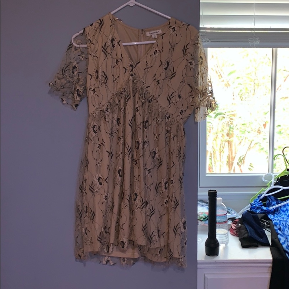 Francesca tan Lace dress